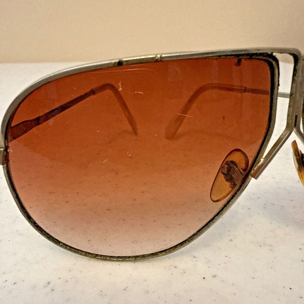 Vtg ROC XL-100 Aviator Sunglasses Frame Rose Teardrop Porsche Carrera Design - Picture 3 of 14